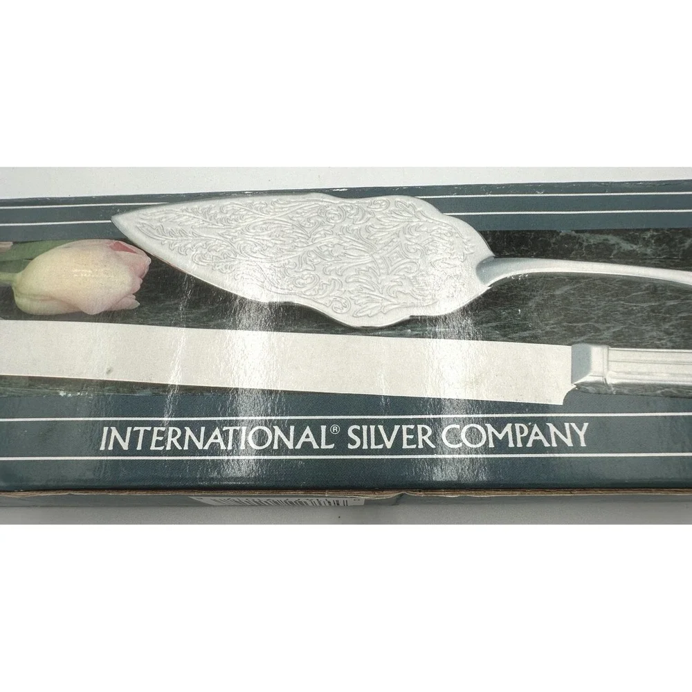 Vintage International Silver Co Silverplated Cake Knife Server Set NOB